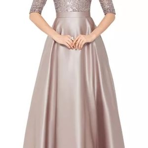 Betsy & Adam Embellished Satin Gown Size 6